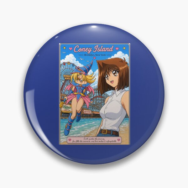 Item preview, Téa & Dark Magician Girl at Coney Island | Anime Fan Art designed and sold by     Crowned Canvas Studio ⭐ .