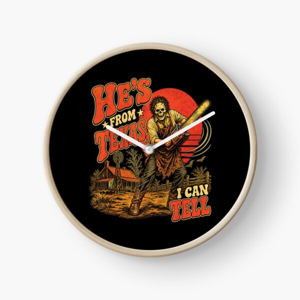 Item preview, He's from Texas I Can Tell Chainsaw Horror Halloween designed and sold by RevArtist.