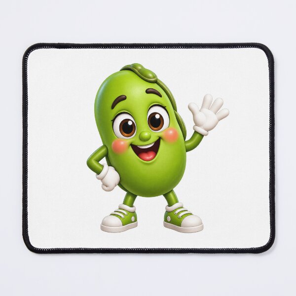 Item preview, Cute Green Pea Character – Funny Healthy Food Mascot designed and sold by GoldenSparkleShop.