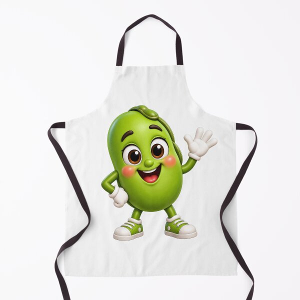 Item preview, Cute Green Pea Character – Funny Healthy Food Mascot designed and sold by GoldenSparkleShop.