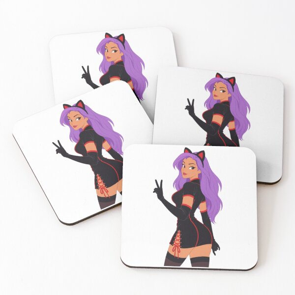 Item preview, Purple Catgirl Pin-Up – Retro Cartoon Glamour designed and sold by  Hollow Moon Studios..