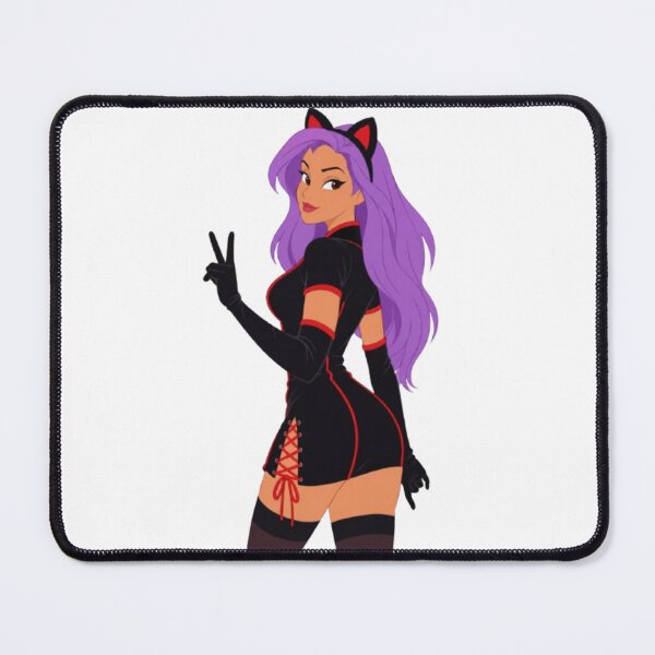Item preview, Purple Catgirl Pin-Up – Retro Cartoon Glamour designed and sold by  Hollow Moon Studios..
