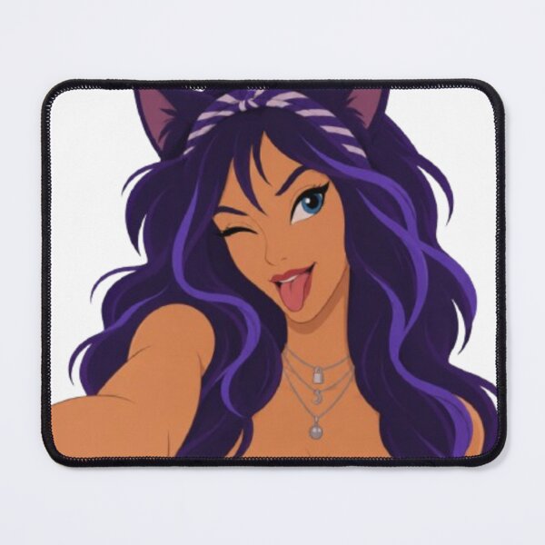 Item preview, Super Hot Purple Catgirl – Retro Cartoon Pin-Up designed and sold by  Hollow Moon Studios..