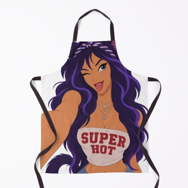 Item preview, Super Hot Purple Catgirl – Retro Cartoon Pin-Up designed and sold by  Hollow Moon Studios..