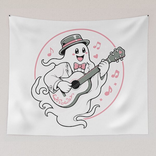 Item preview, Vintage Ghost Guitarist Badge — Gothic Horror Music Art designed and sold by Simon-art-land.