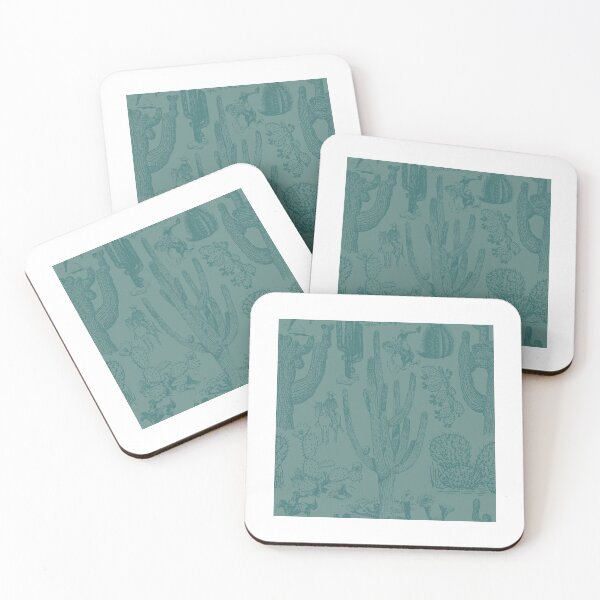 Item preview, Western Cactoile in Tonal Verdigris Green designed and sold by YesterdayColl.