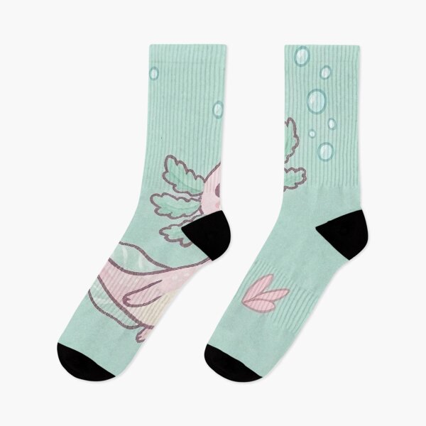 Item preview, Cute Pink Axolotl Swimming Mint Pattern designed and sold by SassyArtistry.