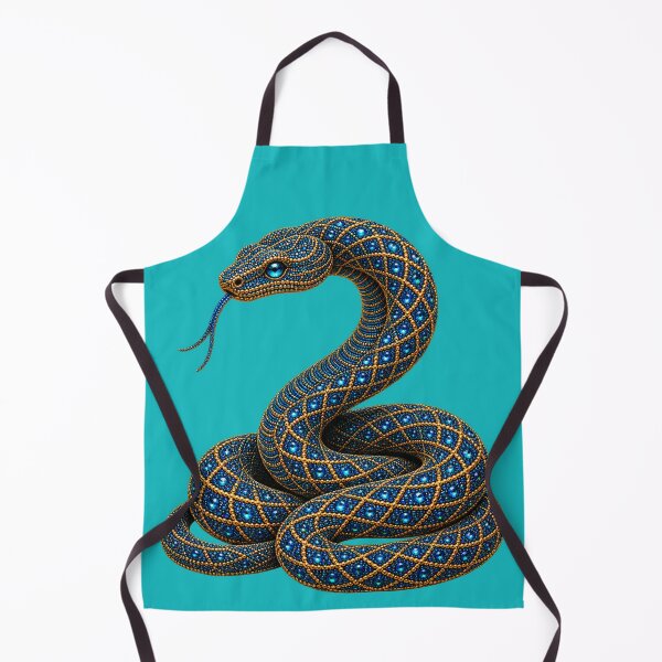 Item preview, Blue Jeweled Snake on Gold – Luxury Serpent Fine Art designed and sold by BriellaFashion.