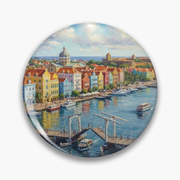 Artikelvorschau, Willemstad Curaçao Reiseposter – Bunter Karibikhafen entworfen und verkauft von ElartedeNoel.
