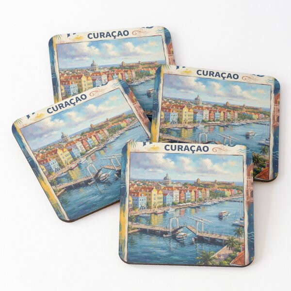 Item preview, Willemstad Curaçao Travel Poster – Colorful Caribbean Harbor designed and sold by ElartedeNoel.