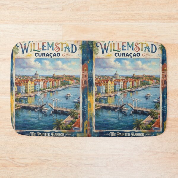 Item preview, Willemstad Curaçao Travel Poster – Colorful Caribbean Harbor designed and sold by ElartedeNoel.