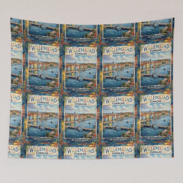 Item preview, Willemstad Curaçao Travel Poster – Colorful Caribbean Harbor designed and sold by ElartedeNoel.
