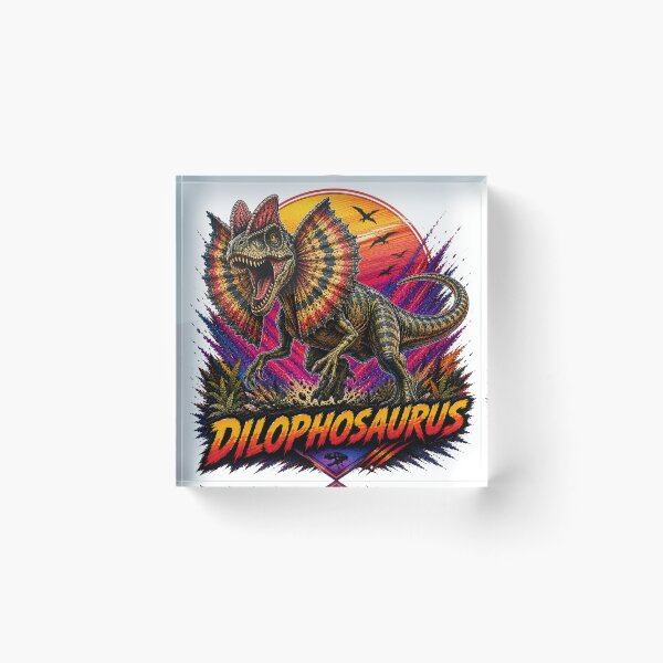 Item preview, Dilophosaurus Retro Synthwave Neon Predator designed and sold by JonelleTshirts.