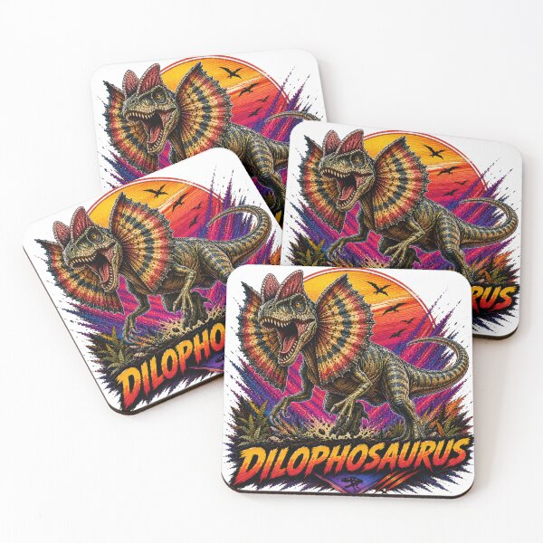 Item preview, Dilophosaurus Retro Synthwave Neon Predator designed and sold by JonelleTshirts.