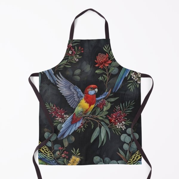 Item preview, Vibrant Rosella Parrots and Eucalyptus Leaves Pattern designed and sold by SassyArtistry.