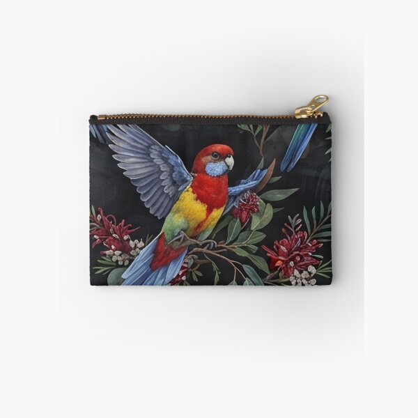Item preview, Vibrant Rosella Parrots and Eucalyptus Leaves Pattern designed and sold by SassyArtistry.