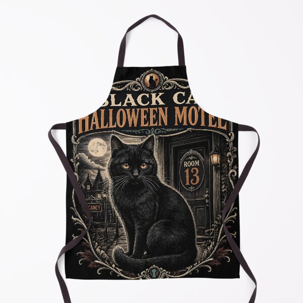 Item preview, BLACK CAT HALLOWEEN MOTEL Room 13 Halloween Gothic Engraving designed and sold by KristenosNehk.