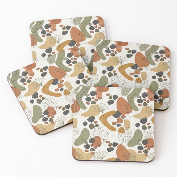 Item preview, Abstract Organic Shapes and Ginkgo Leaves Pattern designed and sold by SassyArtistry.