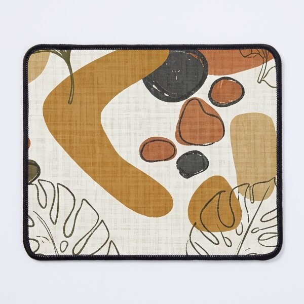 Item preview, Abstract Organic Shapes and Ginkgo Leaves Pattern designed and sold by SassyArtistry.
