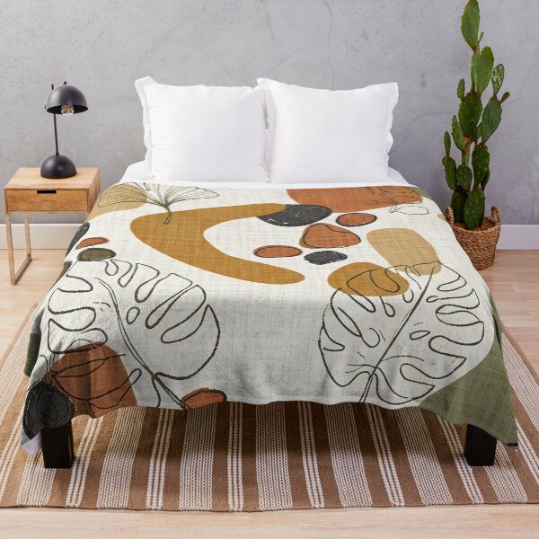Item preview, Abstract Organic Shapes and Ginkgo Leaves Pattern designed and sold by SassyArtistry.