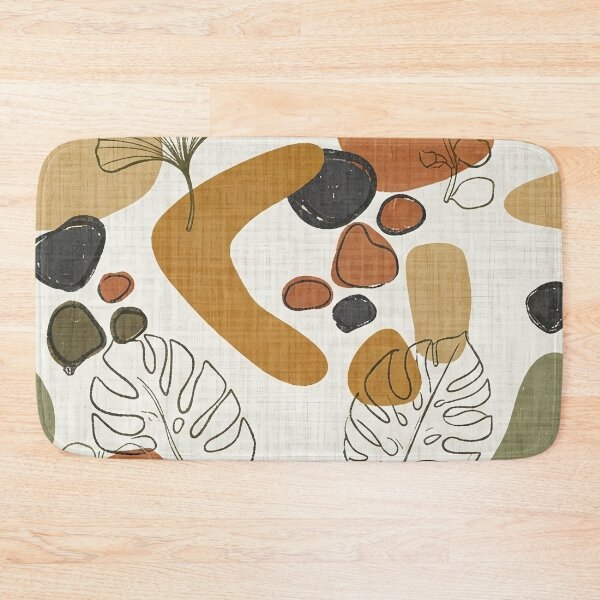 Item preview, Abstract Organic Shapes and Ginkgo Leaves Pattern designed and sold by SassyArtistry.