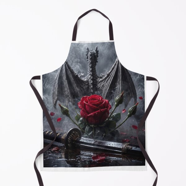 Item preview, Black Dragon with Red Rose and Sword designed and sold by DansCreations42.