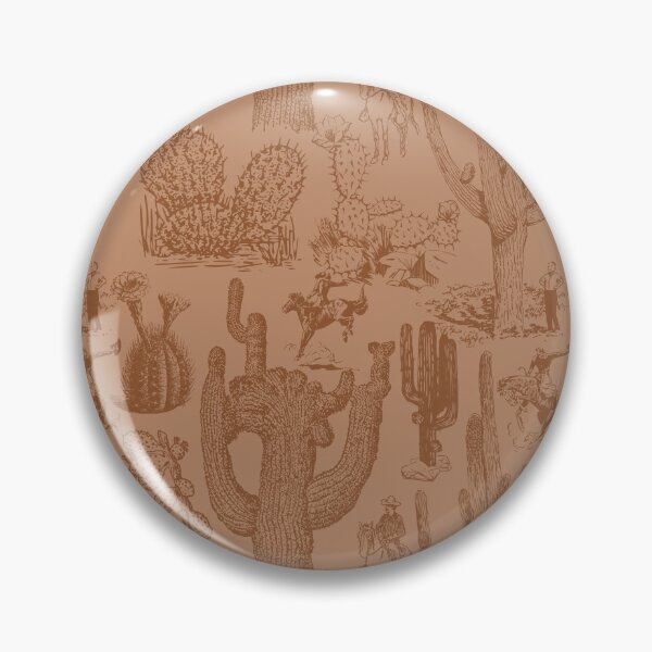 Item preview, Western Cactoile in Tonal Medium Brown designed and sold by YesterdayColl.