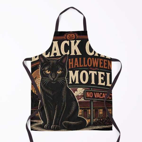 Item preview, BLACK CAT HALLOWEEN MOTEL No Vacancy Halloween Vintage Screen Print designed and sold by KristenosNehk.