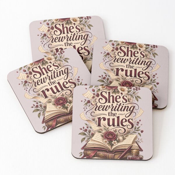 Item preview, She's Rewriting the Rules Dark Academia Floral Book Design designed and sold by Gold&pixels.