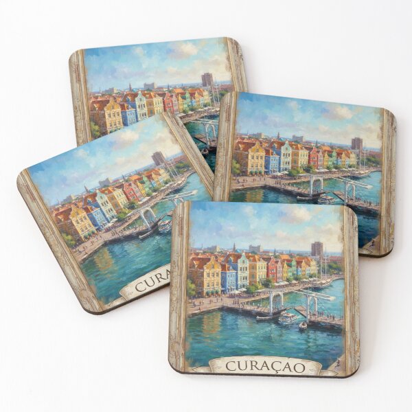 Item preview,  Willemstad Curaçao Travel Poster – Colorful Caribbean Harbor designed and sold by ElartedeNoel.