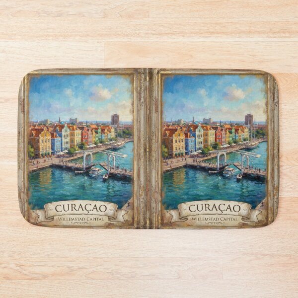 Item preview,  Willemstad Curaçao Travel Poster – Colorful Caribbean Harbor designed and sold by ElartedeNoel.