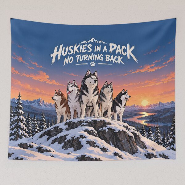 Item preview, Huskies in a Pack No Turning Back! designed and sold by nikkolaus.