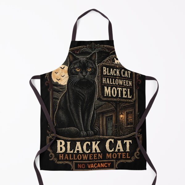 Item preview, BLACK CAT HALLOWEEN MOTEL No Vacancy Halloween Gothic Engraving designed and sold by KristenosNehk.