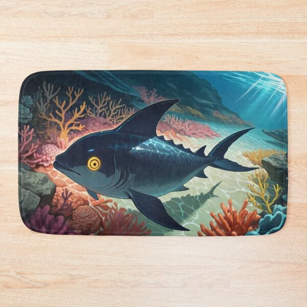 Item preview, Deep Sea Blue Fish Coral Reef Art – Oceanic Marine Wildlife Illustration designed and sold by BLUESKY11a.