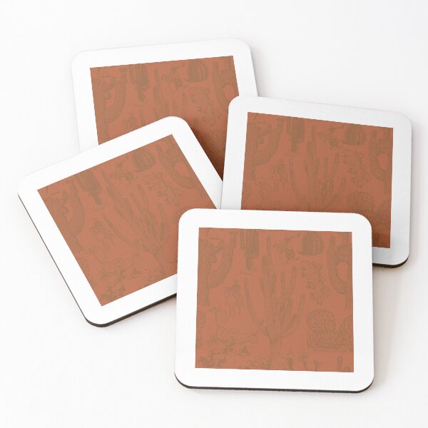 Item preview, Western Cactoile in Rust Orange + Caramel Brown designed and sold by YesterdayColl.