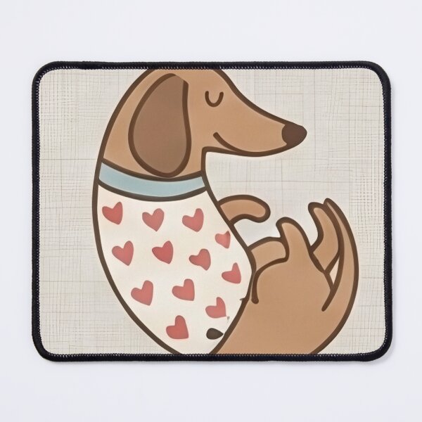 Item preview, Dachshund Wiener Dogs in Heart Sweaters Pattern designed and sold by SassyArtistry.