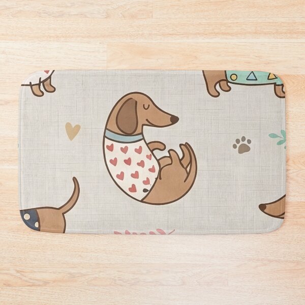 Item preview, Dachshund Wiener Dogs in Heart Sweaters Pattern designed and sold by SassyArtistry.