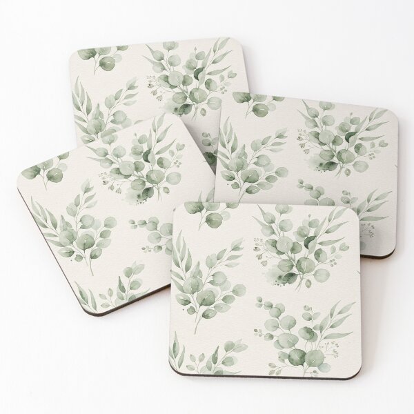 Item preview, Watercolor Eucalyptus Leaves Seamless Pattern designed and sold by SassyArtistry.