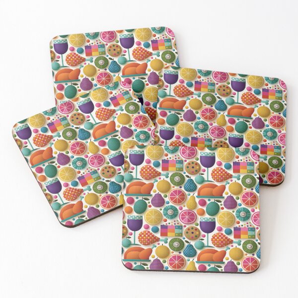 Item preview, Mid Century Modern Retro Food Pattern Art designed and sold by colorful-white.