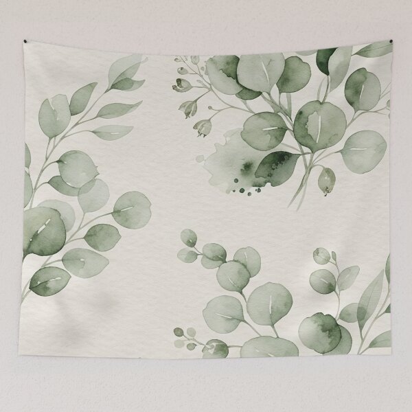 Item preview, Watercolor Eucalyptus Leaves Seamless Pattern designed and sold by SassyArtistry.