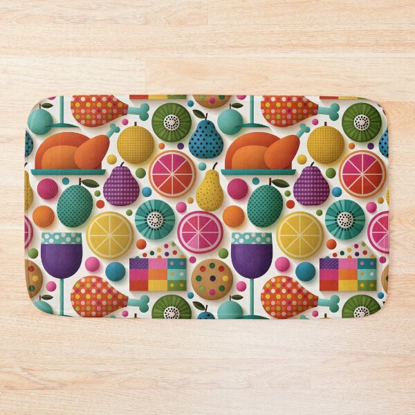 Item preview, Mid Century Modern Retro Food Pattern Art designed and sold by colorful-white.