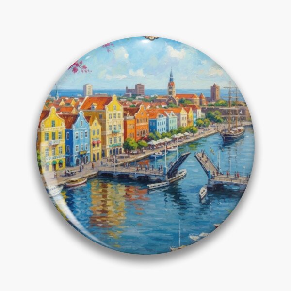 Artikelvorschau, Willemstad Curaçao Reiseposter – Bunter Karibikhafen entworfen und verkauft von ElartedeNoel.