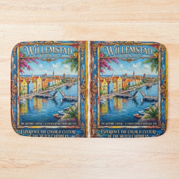 Item preview,  Willemstad Curaçao Travel Poster – Colorful Caribbean Harbor designed and sold by ElartedeNoel.