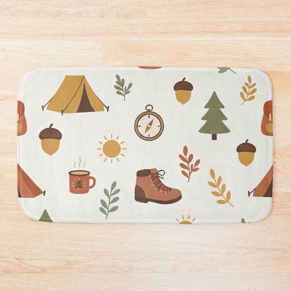 Item preview, Vintage Camping and Pine Trees Seamless Pattern designed and sold by SassyArtistry.