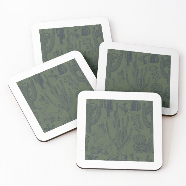 Item preview, Western Cactoile in Sage + Forest Green designed and sold by YesterdayColl.