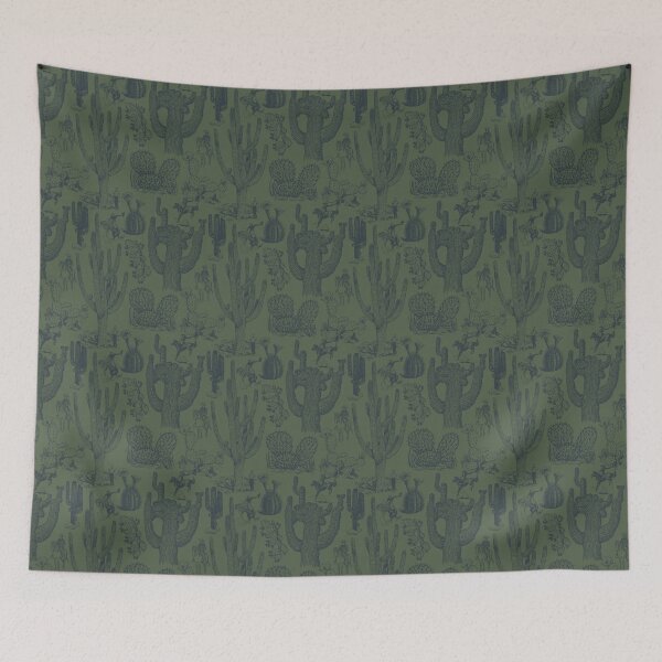 Item preview, Western Cactoile in Sage + Forest Green designed and sold by YesterdayColl.