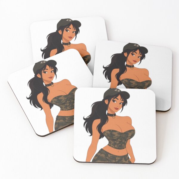 Item preview, Military Pin-Up Girl – Retro Cartoon Camo Glamour designed and sold by  Hollow Moon Studios..