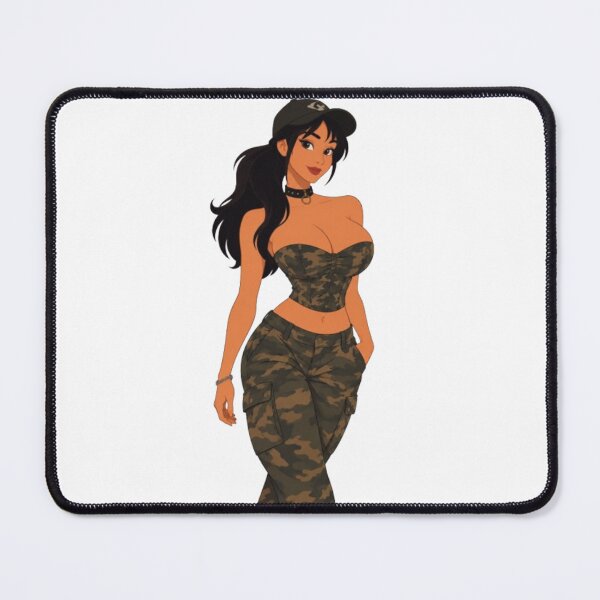 Item preview, Military Pin-Up Girl – Retro Cartoon Camo Glamour designed and sold by  Hollow Moon Studios..
