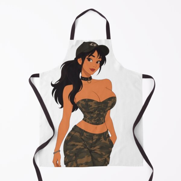 Item preview, Military Pin-Up Girl – Retro Cartoon Camo Glamour designed and sold by  Hollow Moon Studios..
