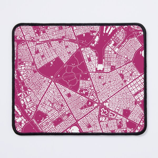 Item preview, Hand drawn city map white on magenta designed and sold by The Imperfect City.